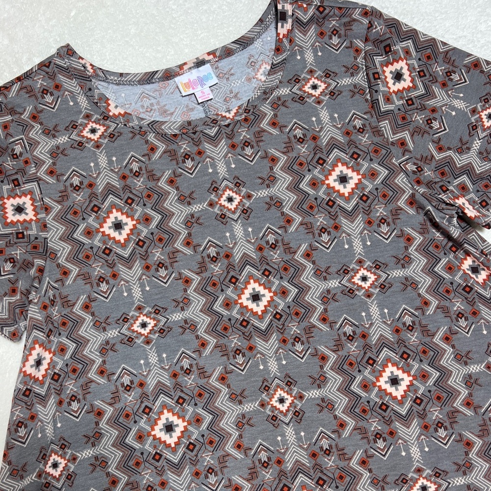 Geometric Pattern LuLaRoe Carly High Low T-Shirt Dress B4